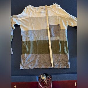 lovestitch Striped Knit Sweater - Gray, Olive, Taupe Sz S